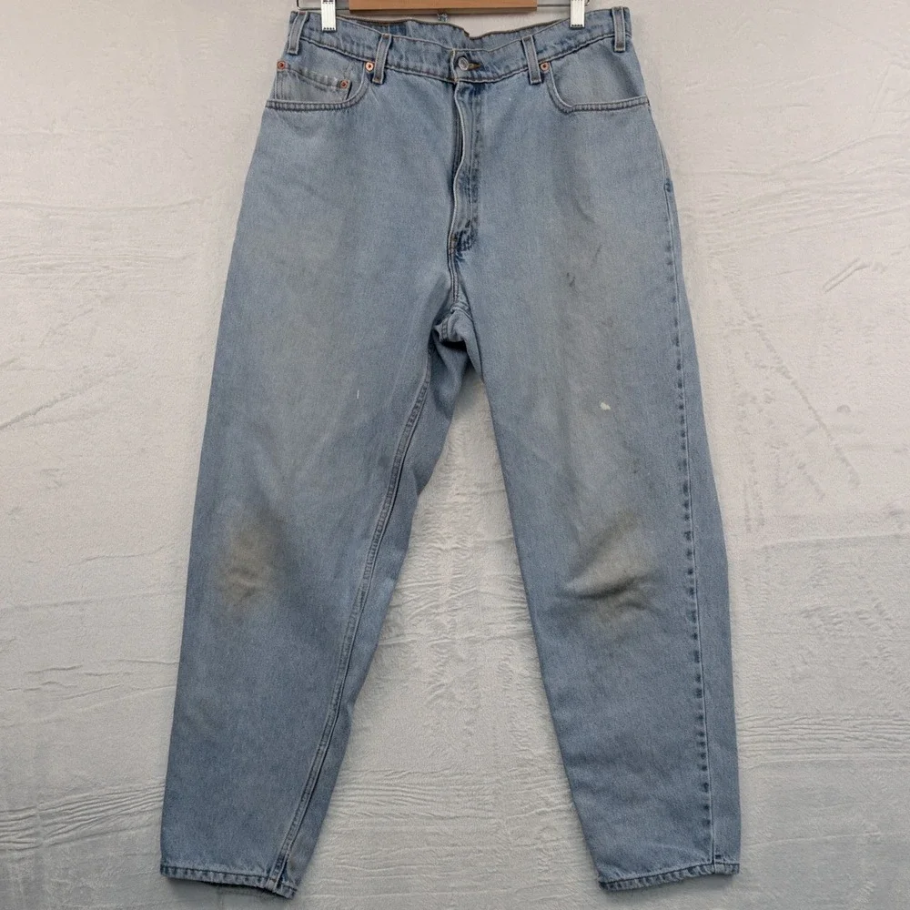 VTG Levi's 560 Jeans Men 36x32 Blue Light Loose Tapered Red Tab Paper Tag 90s